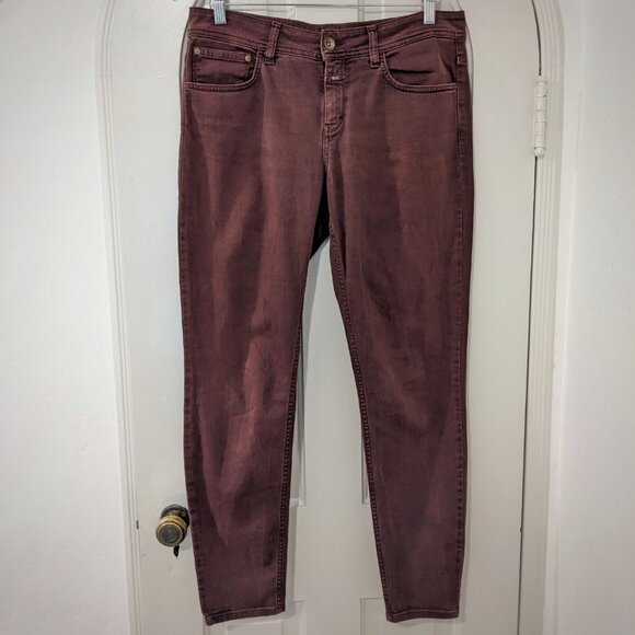 CLOSED Burgundy Handmade In Italy Mid Rise Soft Stretch Jeans, Sz. 30 - Picture 12 of 14